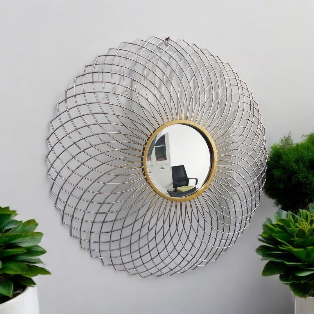 MSL 85cm Modern Wall Mirror, Handcrafted with a Contemporary Finish – Home Decor Mirror, Multi