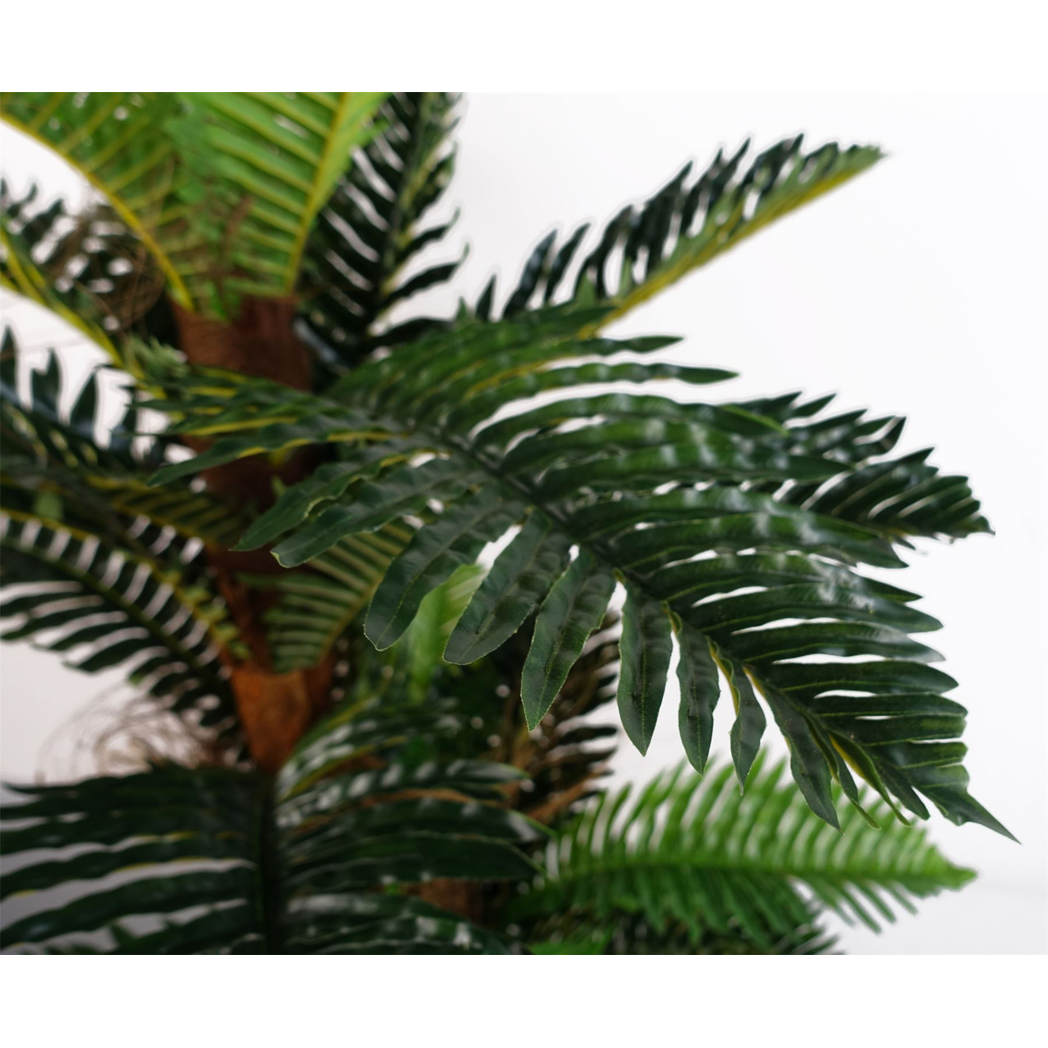 150cm Large Artificial Palm Tree with Natural Covered Trunk – Realistic Faux Plant, Weighted Black Pot