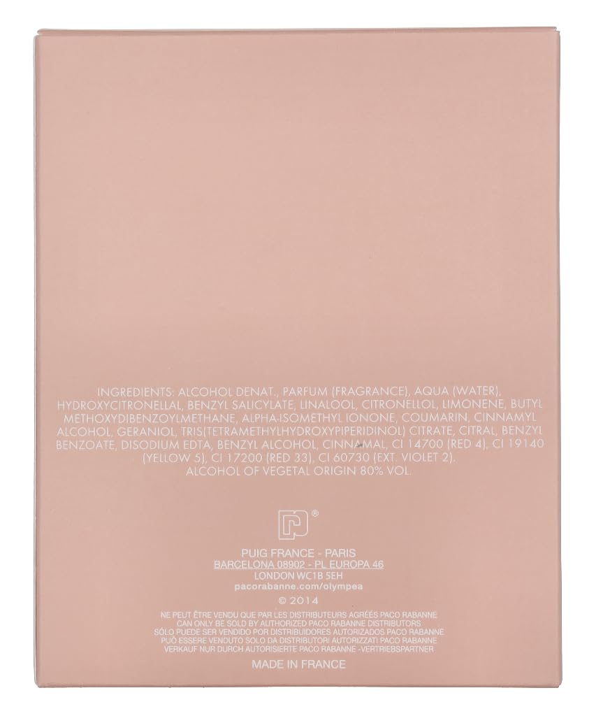 Paco Rabanne Olympea Eau de Parfum Spray 50ml β Floral, Gourmand Fragrance for Women