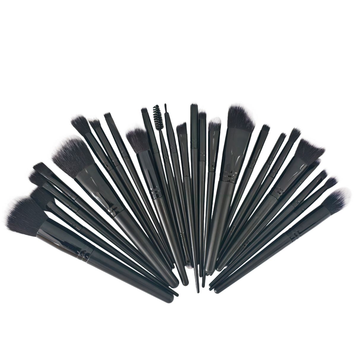 25-Piece Makeup Brush Set with Synthetic Bristles – Foundation, Concealer, Blush and Eyeshadow Brushes, Black