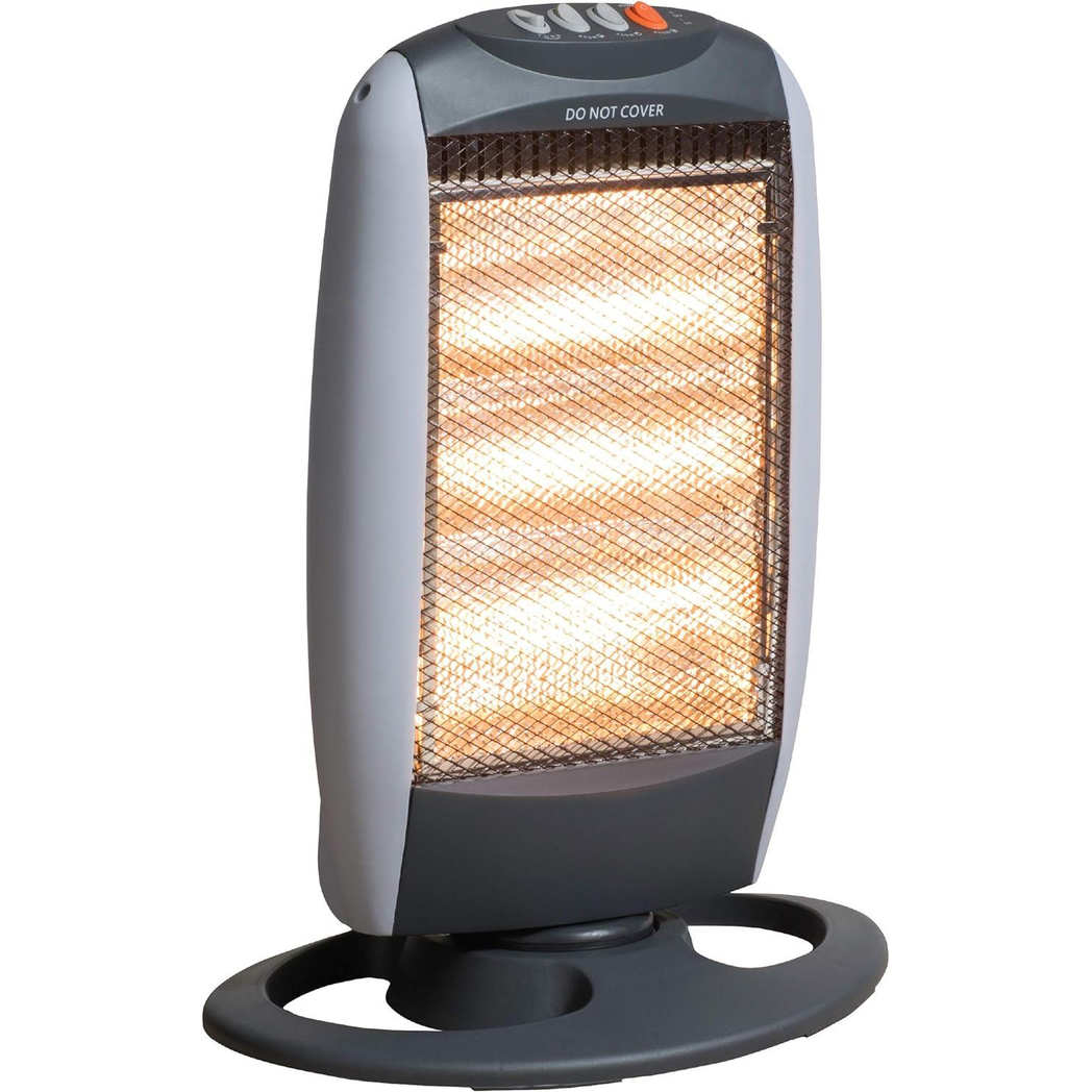 Daewoo 1200W Oscillating Halogen Heater – Instant Warmth for Bedrooms, Offices and Conservatories (HEA1416)