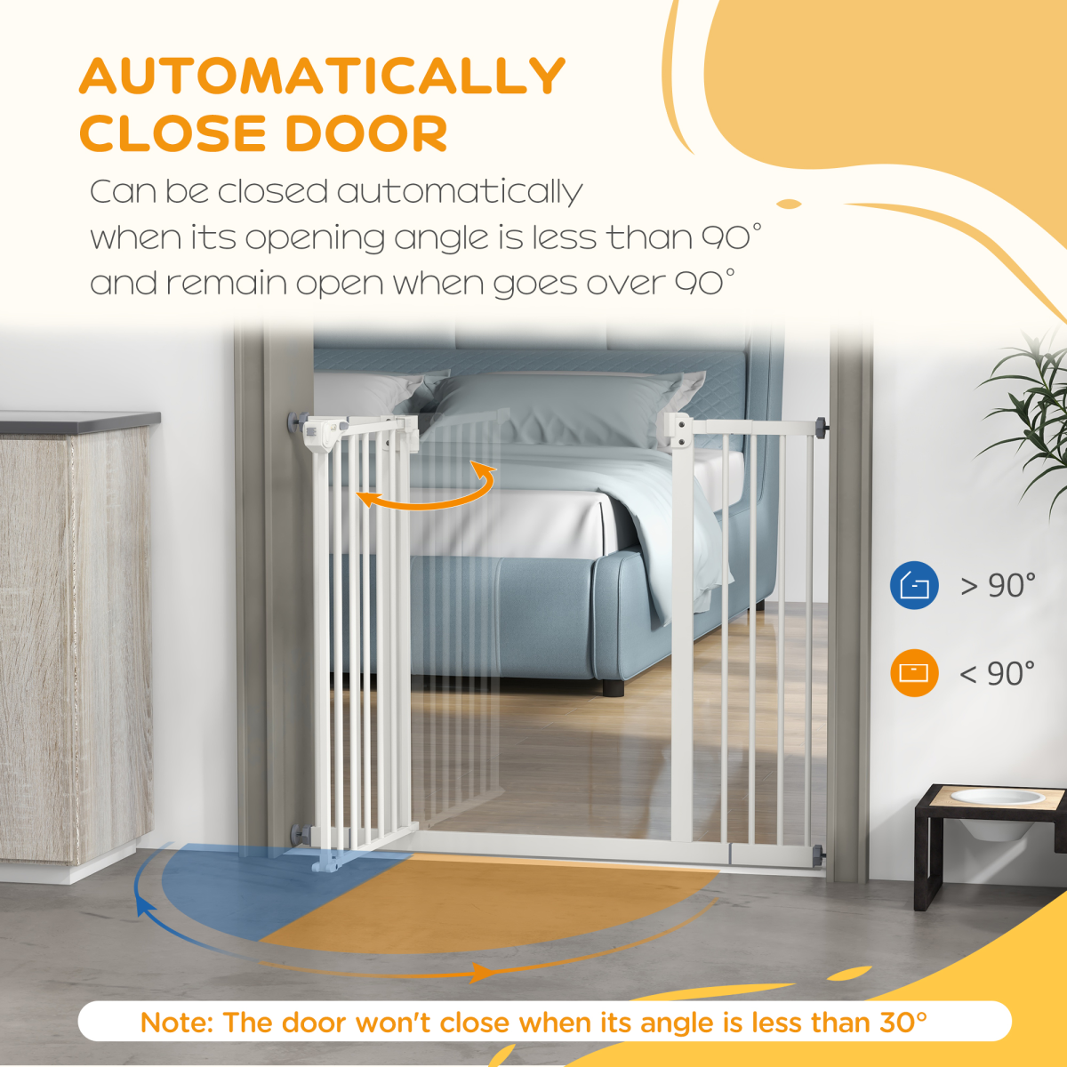 PawHut Adjustable Safety Gate with 2 Extensions and 4 Screws – Pet Gate for Doors and Stairs, White