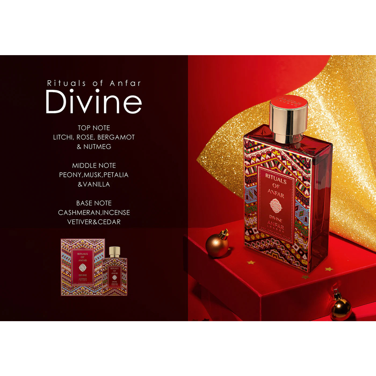 Anfar London Rituals of Anfar Divine Extrait de Parfum 80ml – Unisex Floral Musk and Smoky Woody Fragrance