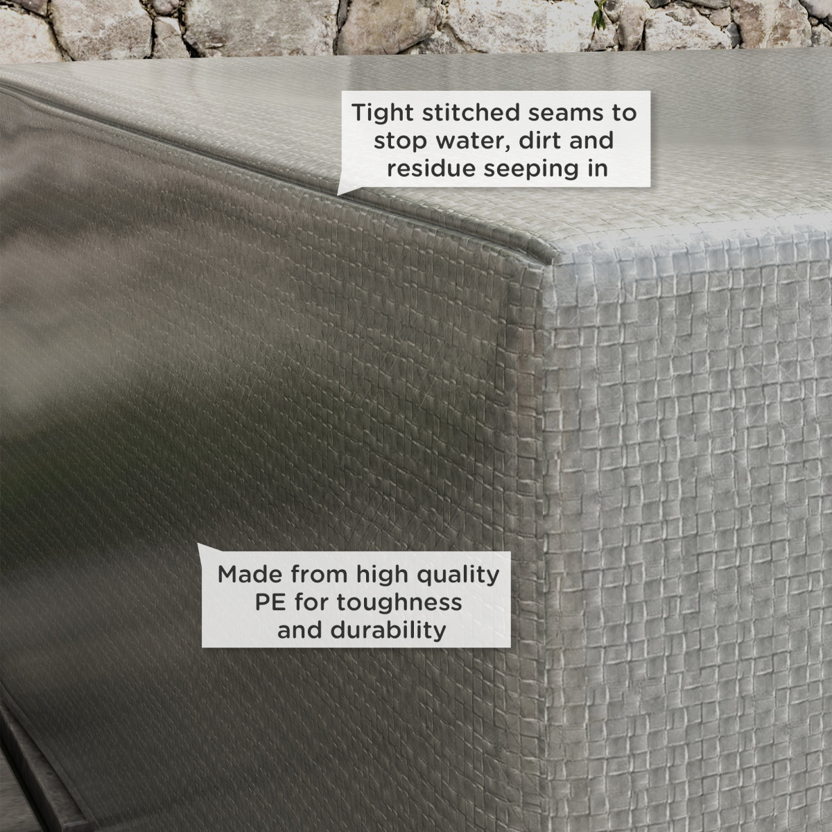 Outsunny Large Patio Furniture Cover, 235 x 190 x 90cm Heavy-Duty Polyethylene – Weatherproof Protection, Grey