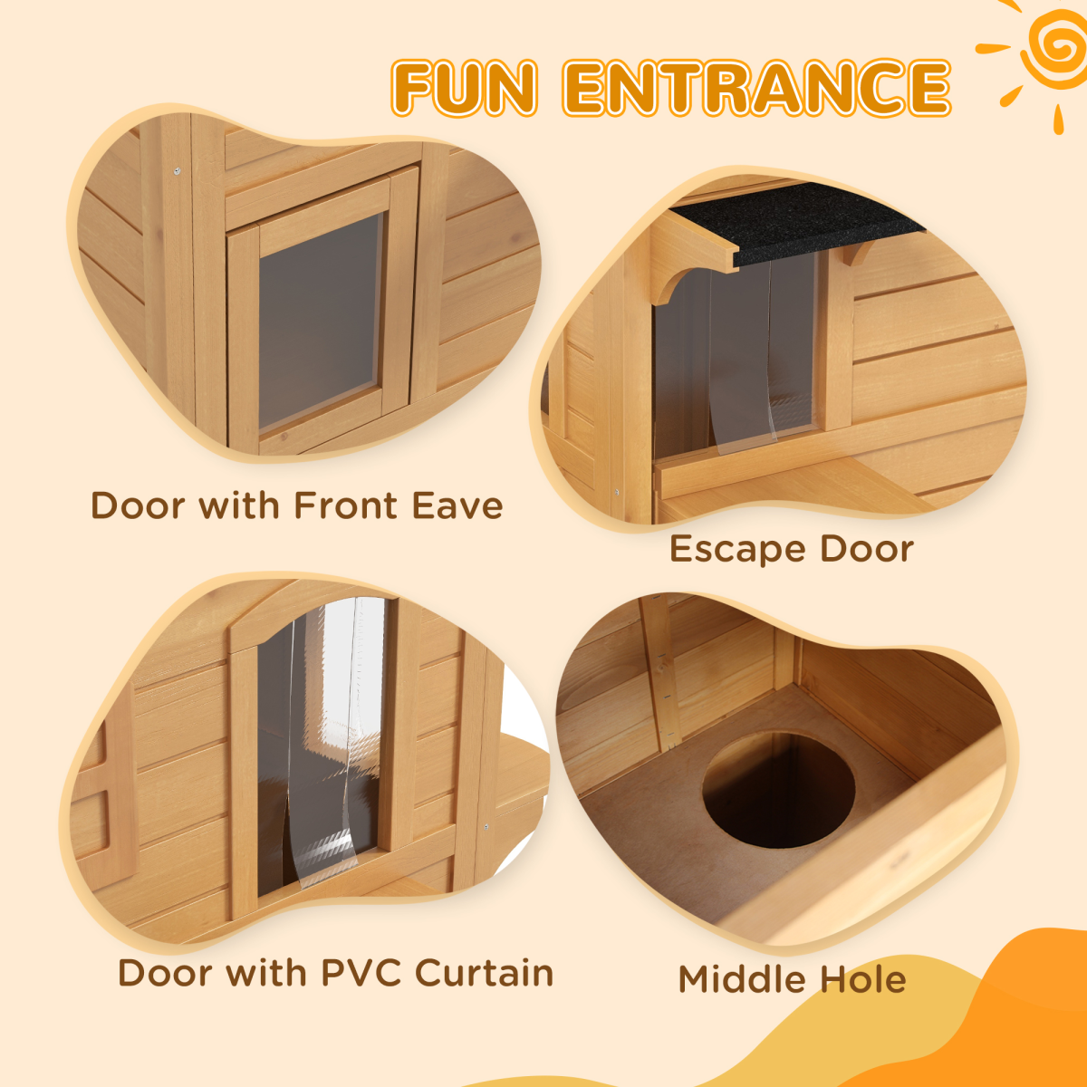 PawHut Wooden Two-Floor Cat House for Outdoor Use with Openable Roof – Natural Fir Wood Cat Shelter
