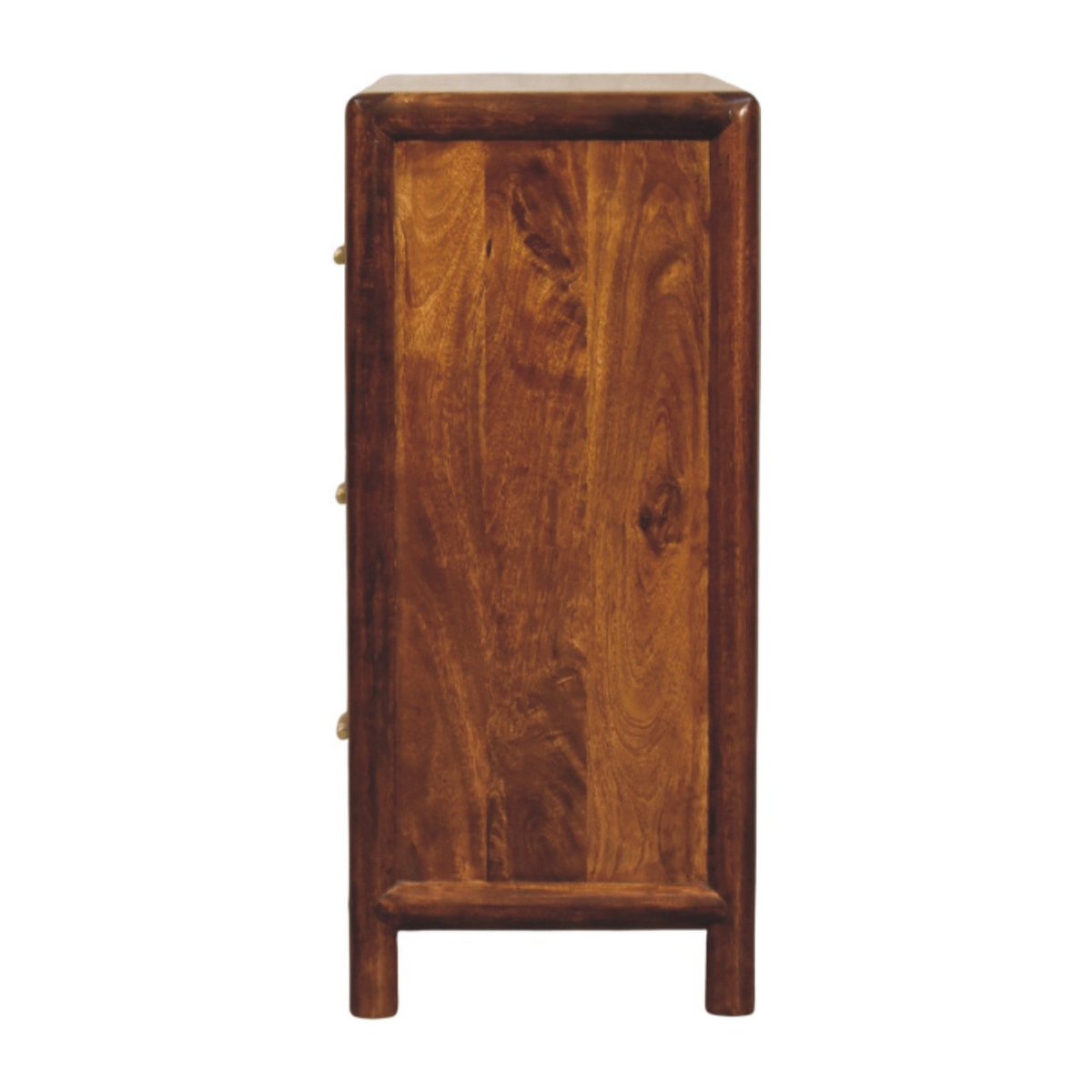Artisan Furniture Solid Wood Regency 3 Drawer Chest with Brass Handles – Bedroom and Hallway Storage, Dark Brown