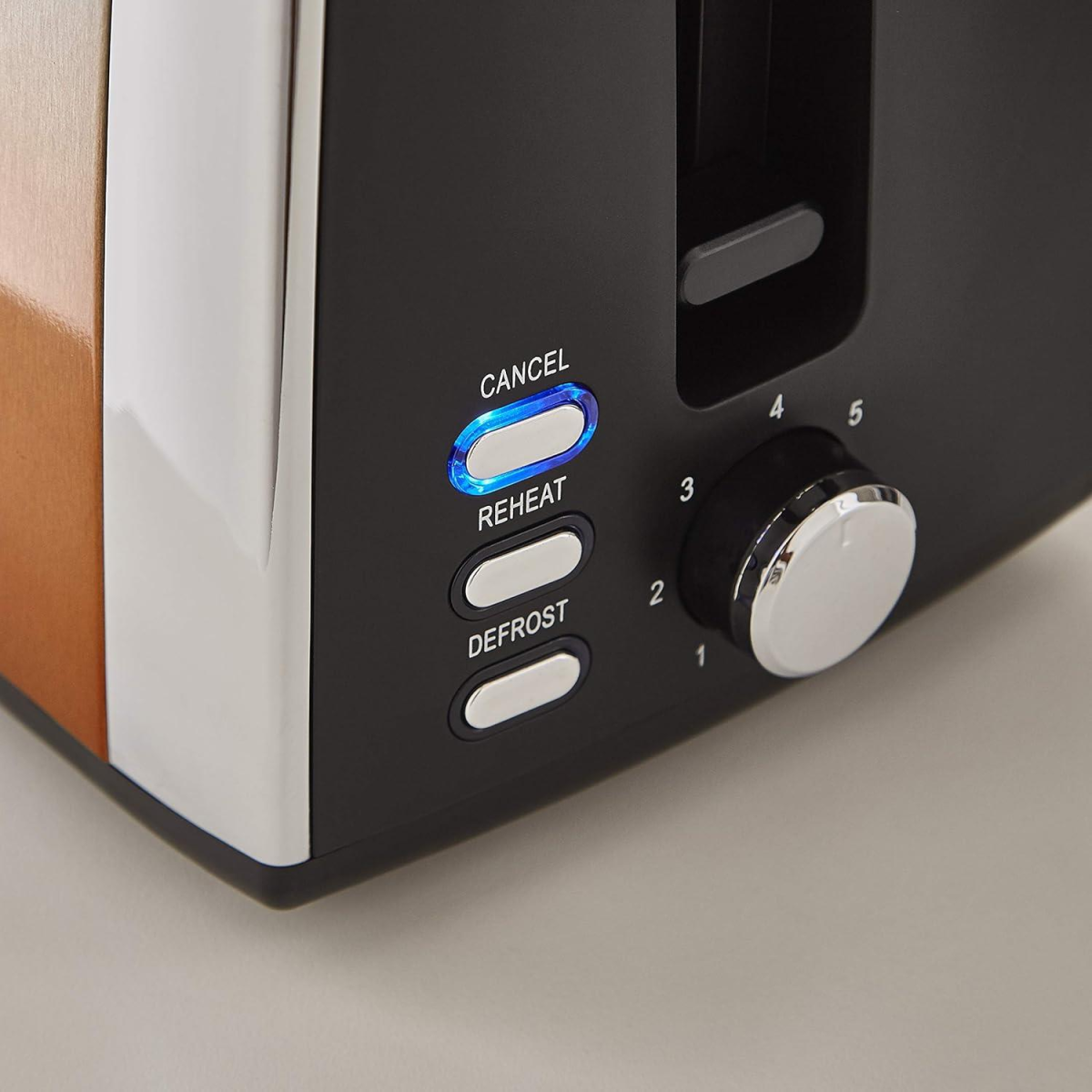 Tower Infinity Ombre 900W 2 Slice Toaster with 7 Browning Settings & Defrost – Stainless Steel, Copper