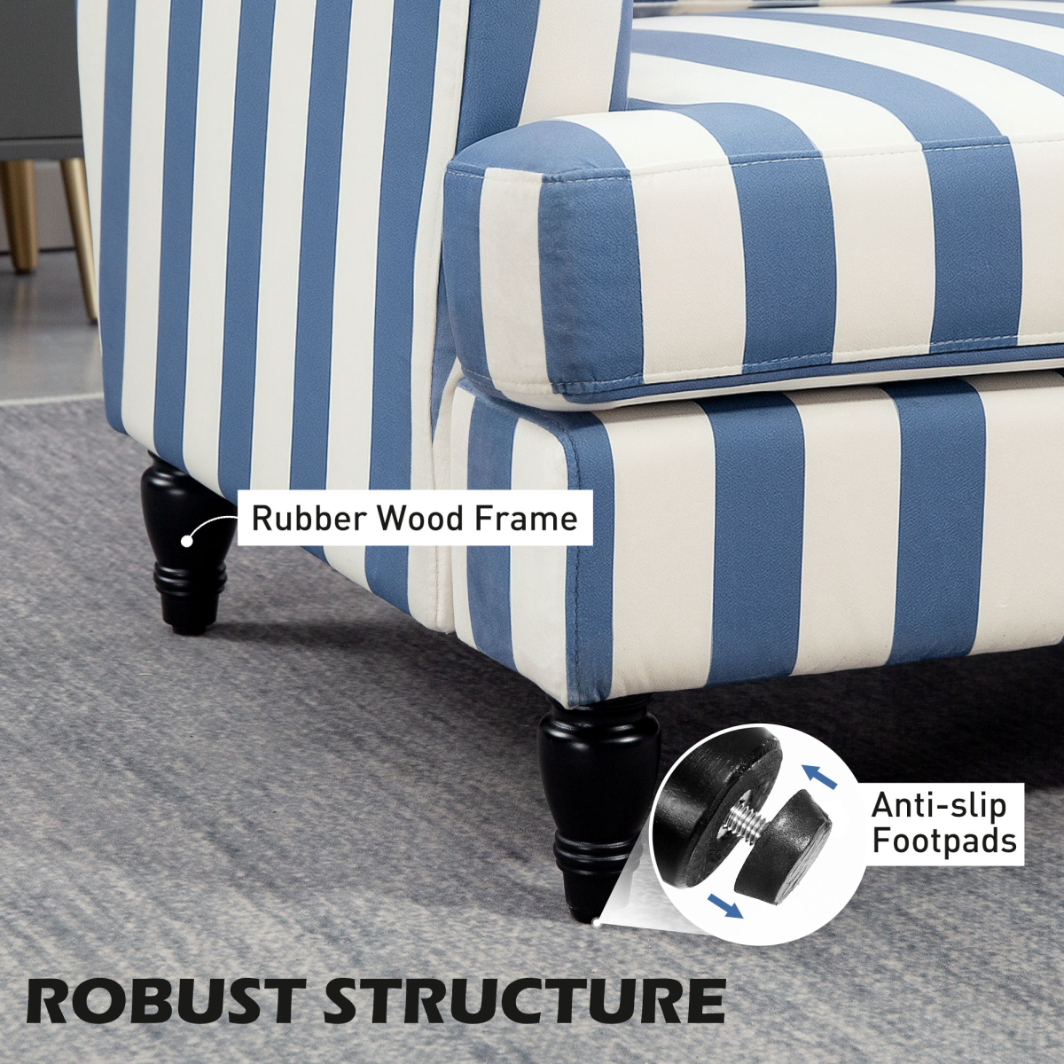 HOMCOM accent chair extra-large seat detail