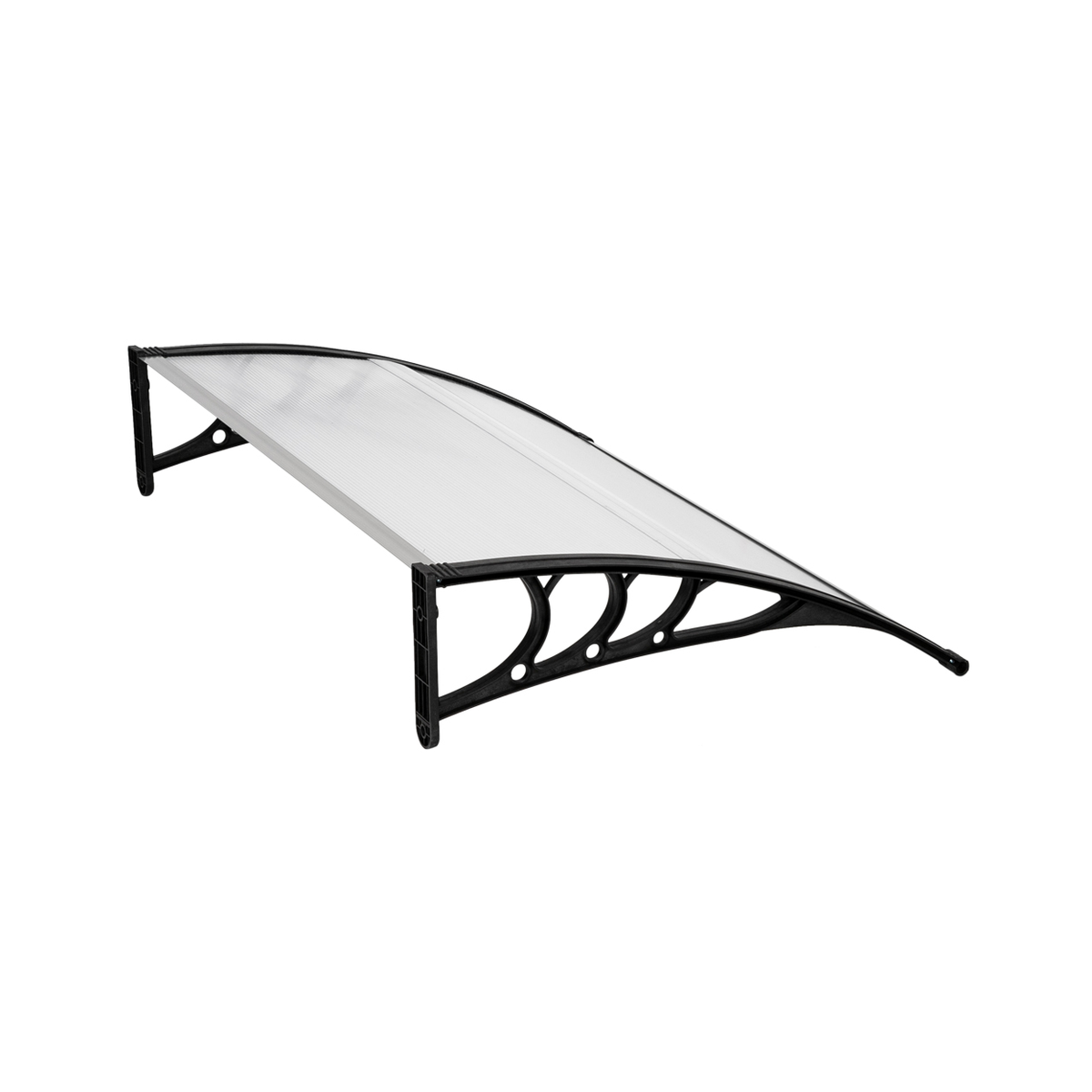 Door and Window Rain Cover Eaves Canopy, 120 x 80cm – Polycarbonate Shelter, Aluminium Bracket, White