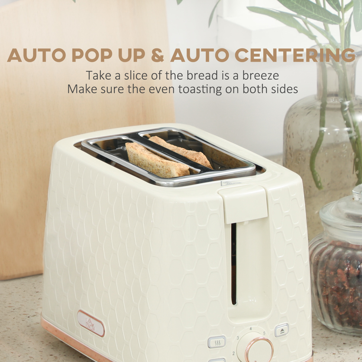 Honeycomb 1.7L Fast Boil Kettle & 2-Slice Toaster Set – Matching Breakfast Set with 7 Browning Settings