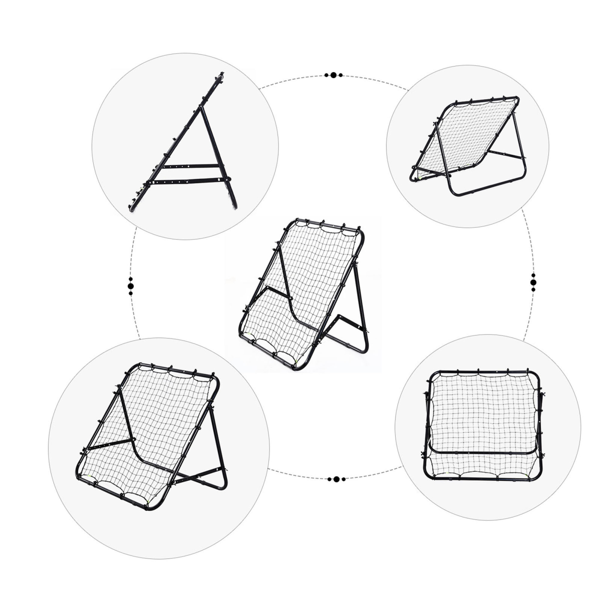 HOMCOM Football Rebounder Net with Adjustable Angle & Steel Frame – Training Aid for Kids & Adults