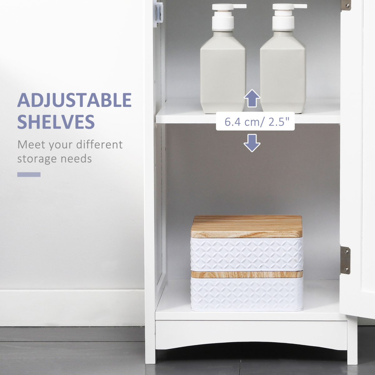 kleankin Tall Slim Bathroom Storage Cabinet with Drawer and Cupboard – Freestanding Linen Tower, White