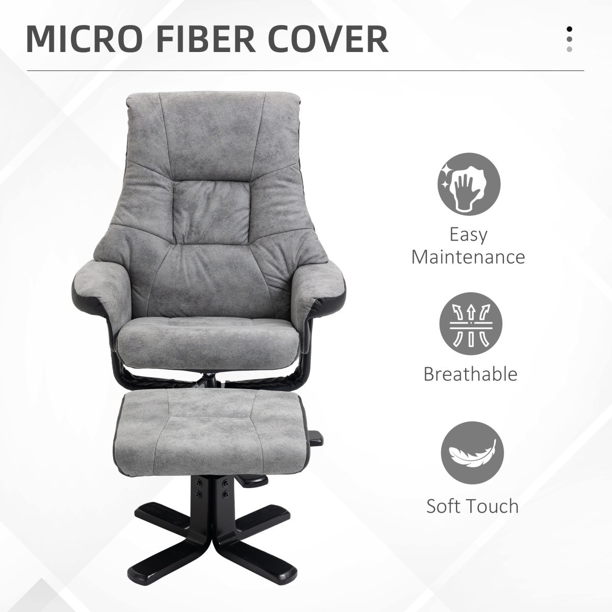 Recliner armchair with footstool paired