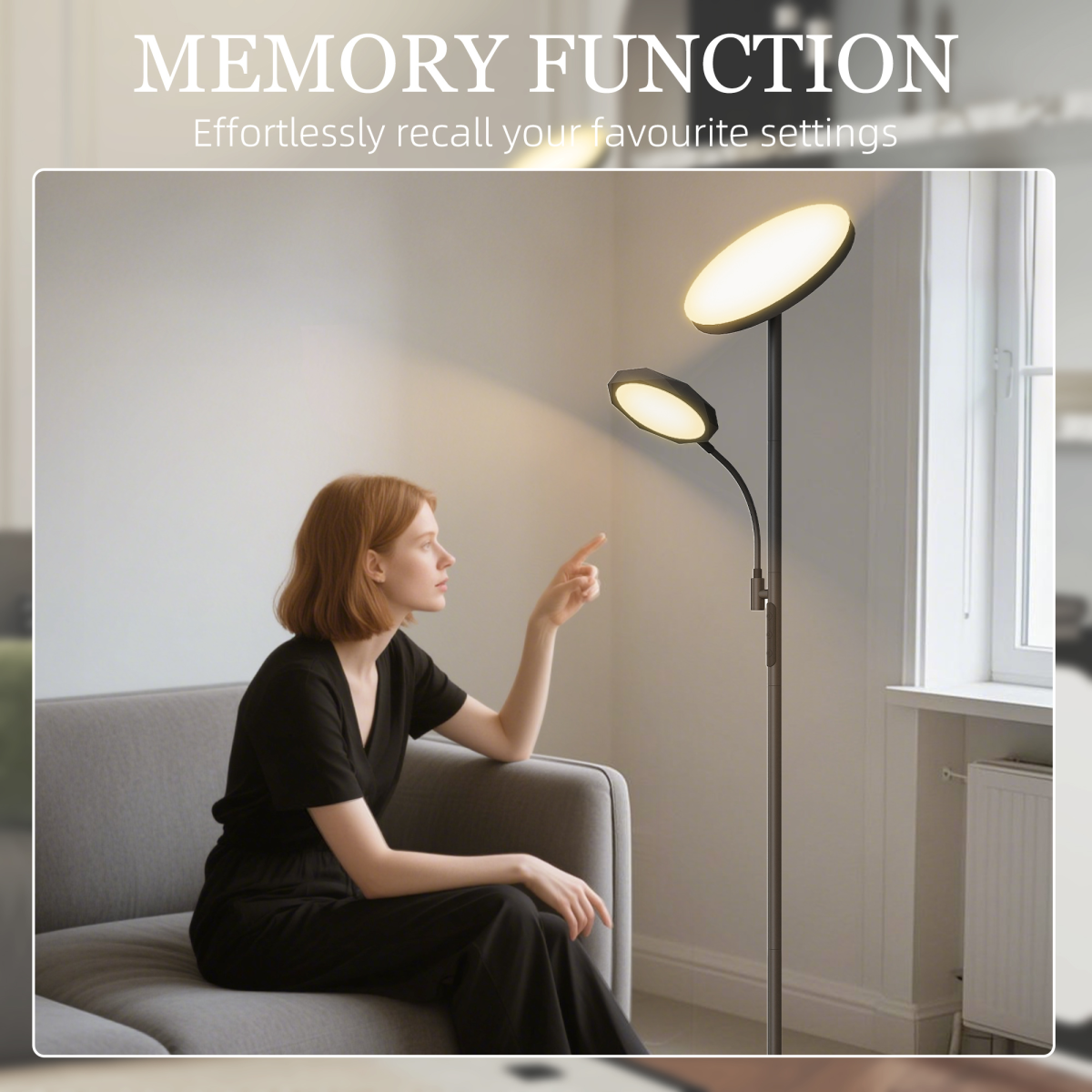 Dimmable LED Floor Lamp with Remote & Touch Control