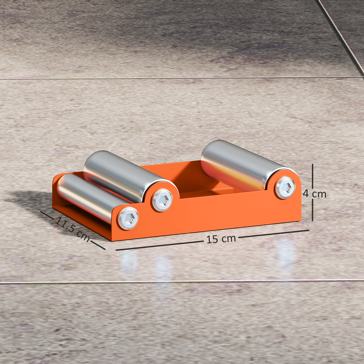 HOMCOM Motorcycle Wheel Roller Stand, 220kg Capacity – Tyre Cleaning & Chain Lubrication, Orange