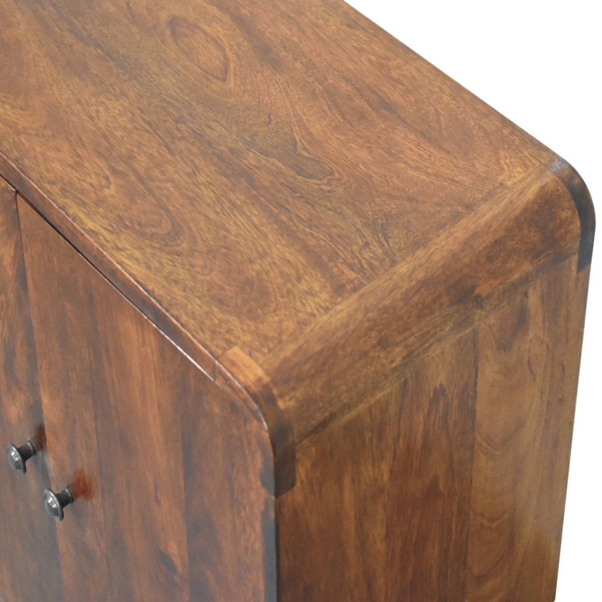 Artisan Furniture Mini Classic Chestnut Cabinet – Solid Mango Wood, 2 Doors & 2 Internal Shelves, Brown