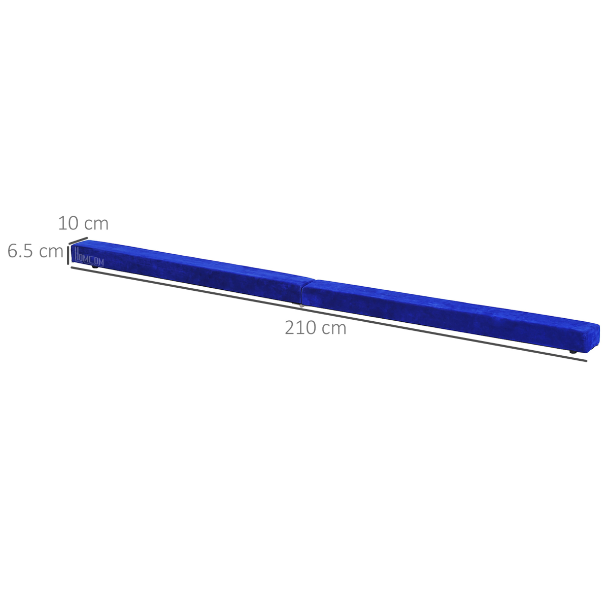 HOMCOM 2.1m Folding Balance Beam with Suede Cover & High-Density Foam – Home Gymnastics Training Beam, Blue