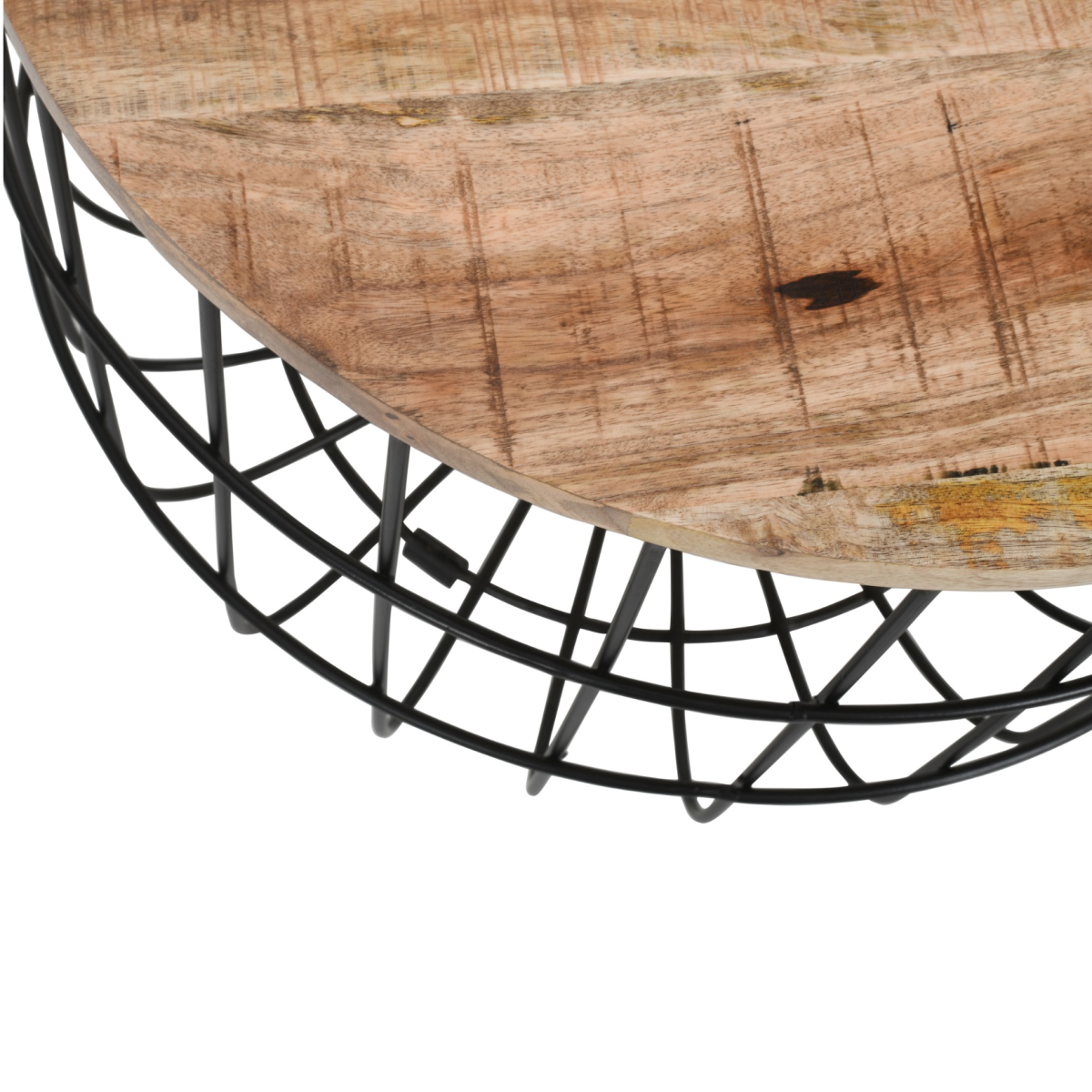 Surrey Coffee Table – Solid Wood & Metal Wire, Handmade, Fully Assembled