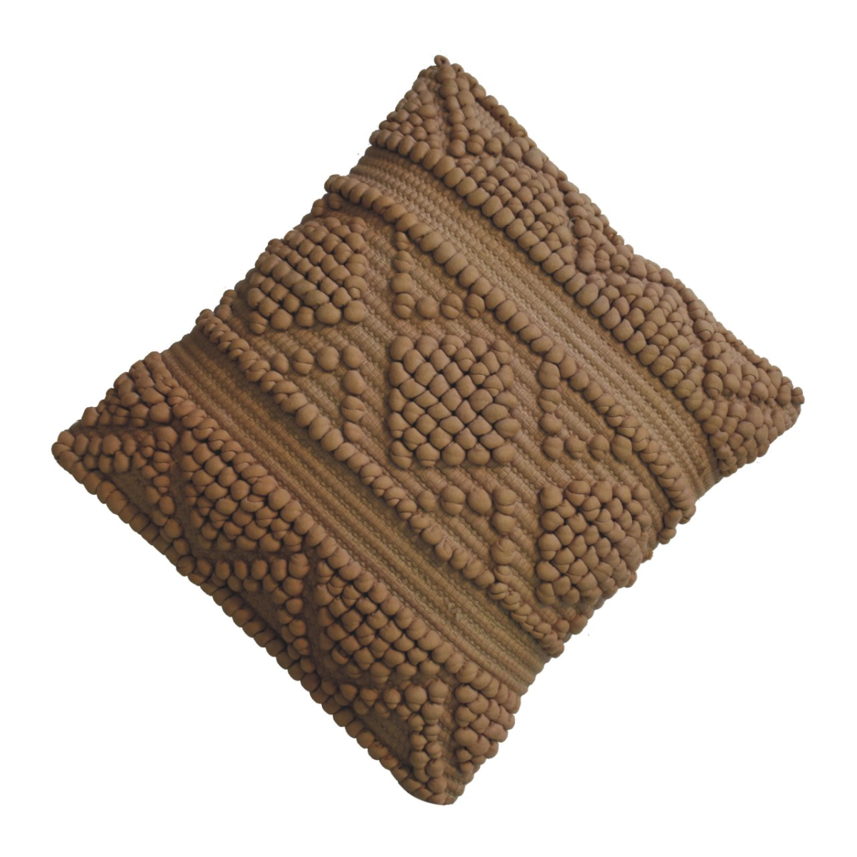 Artisan Furniture Nola Cushion Set of 2 – Woven Patterned Scatter Cushions with Plump Filling, Coffee