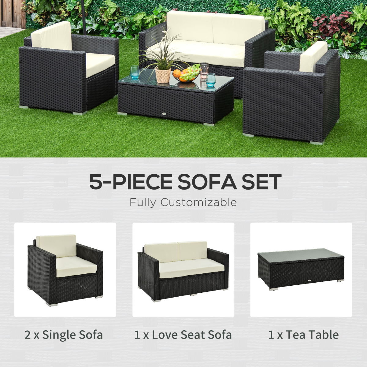 Close-up of PE rattan wicker texture, black