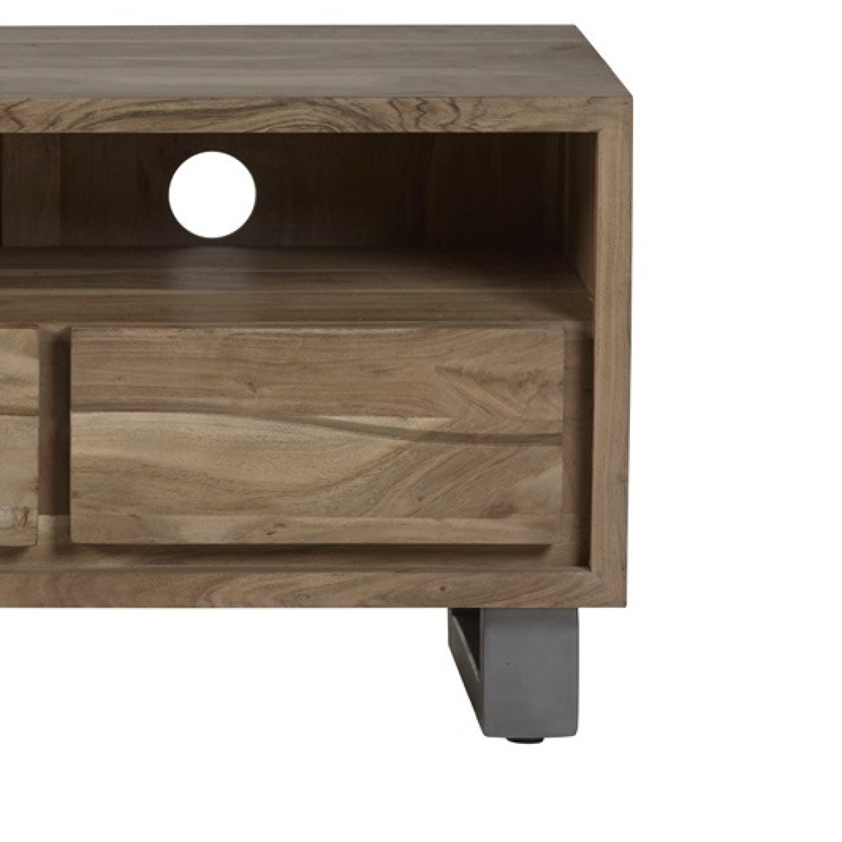 Baltic Live Edge Media Unit – Solid Wood TV Stand with Storage for Consoles and Media Devices