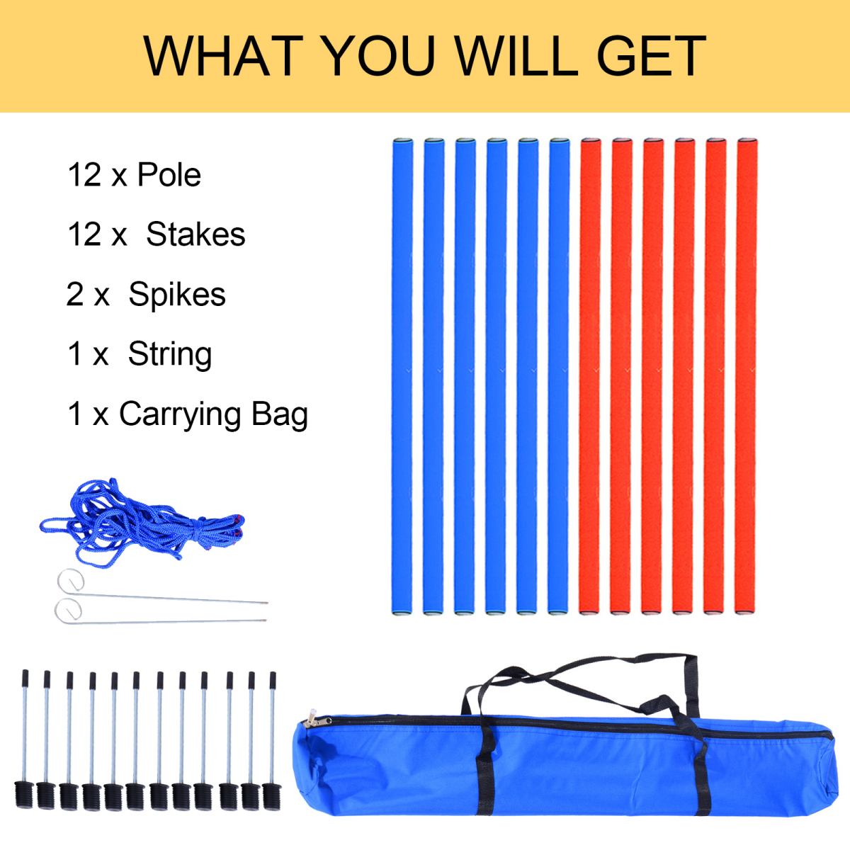 Dog Agility Set with Hoop, Poles, Tunnel & Carrying Bag – Pet Training Play Kit, Obedience Equipment