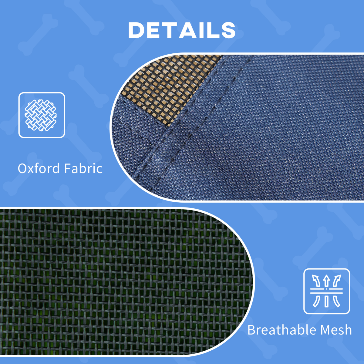 PawHut 76cm Elevated Dog Bed with UV Protection Canopy & Travel Bag – Raised Cooling Pet Cot, Blue