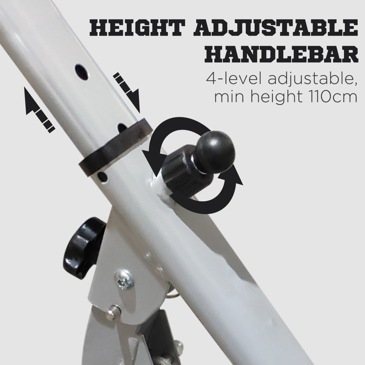 HOMCOM Foldable Stepper with Adjustable Height, Handlebar & LCD Display – Compact Home Cardio Machine, Grey