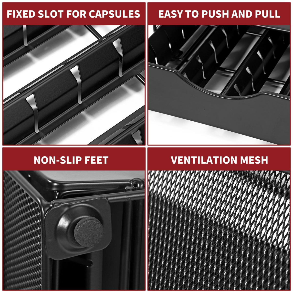 VINSANI 40 Coffee Pod Storage Drawer – Sliding Capsule Organiser for Under Your Coffee Machine