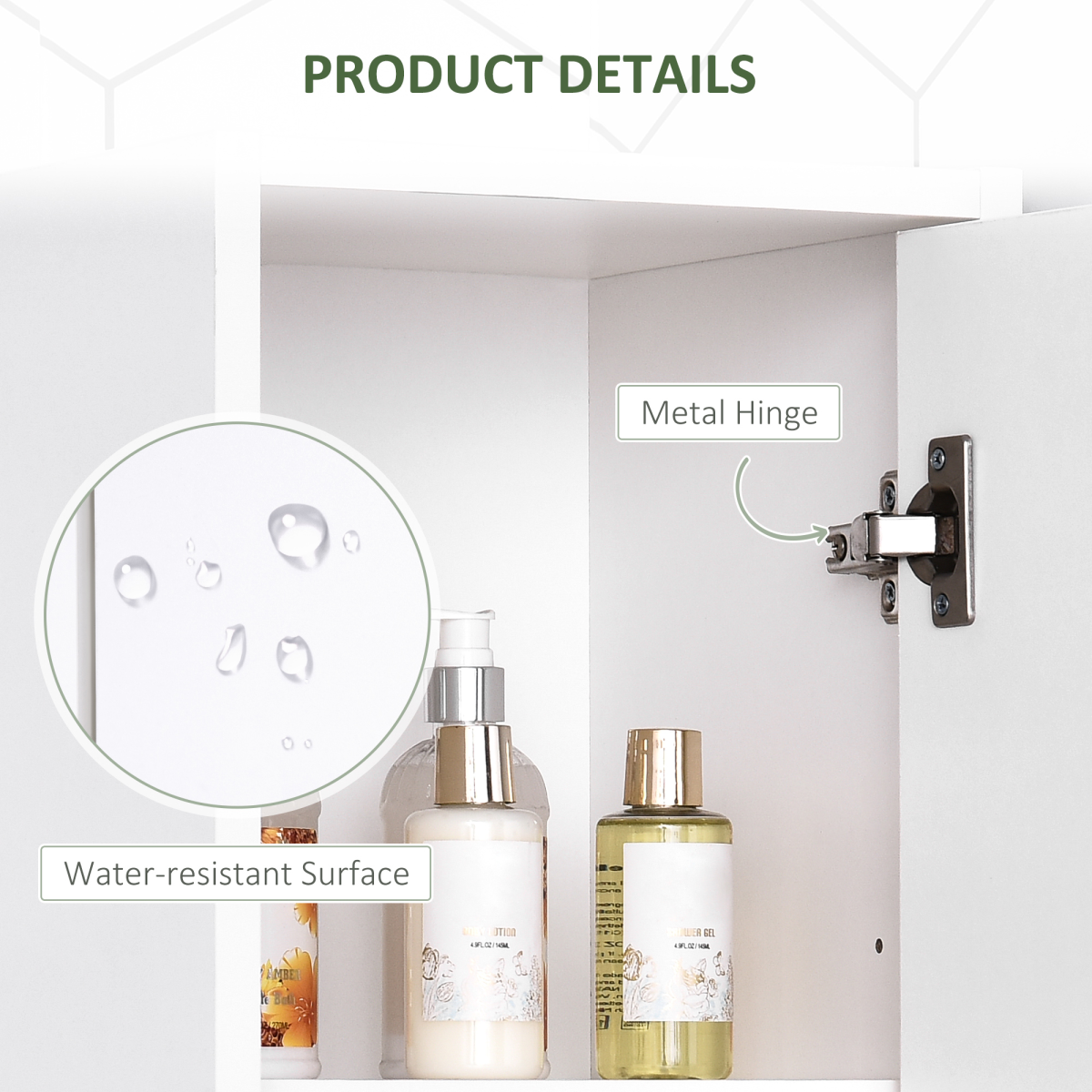 Tall Freestanding Storage Cabinet with Door & Shelves – Elegant Bathroom, Bedroom & Hallway Storage