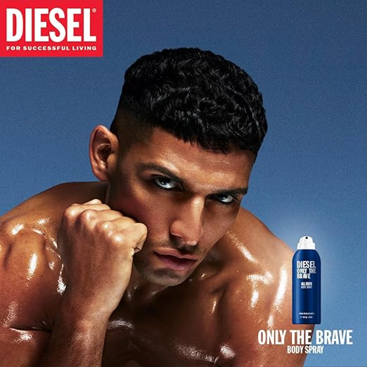 Diesel Only The Brave Body Spray for Men, 200ml – Citrus, Woody & Amber Fragrance