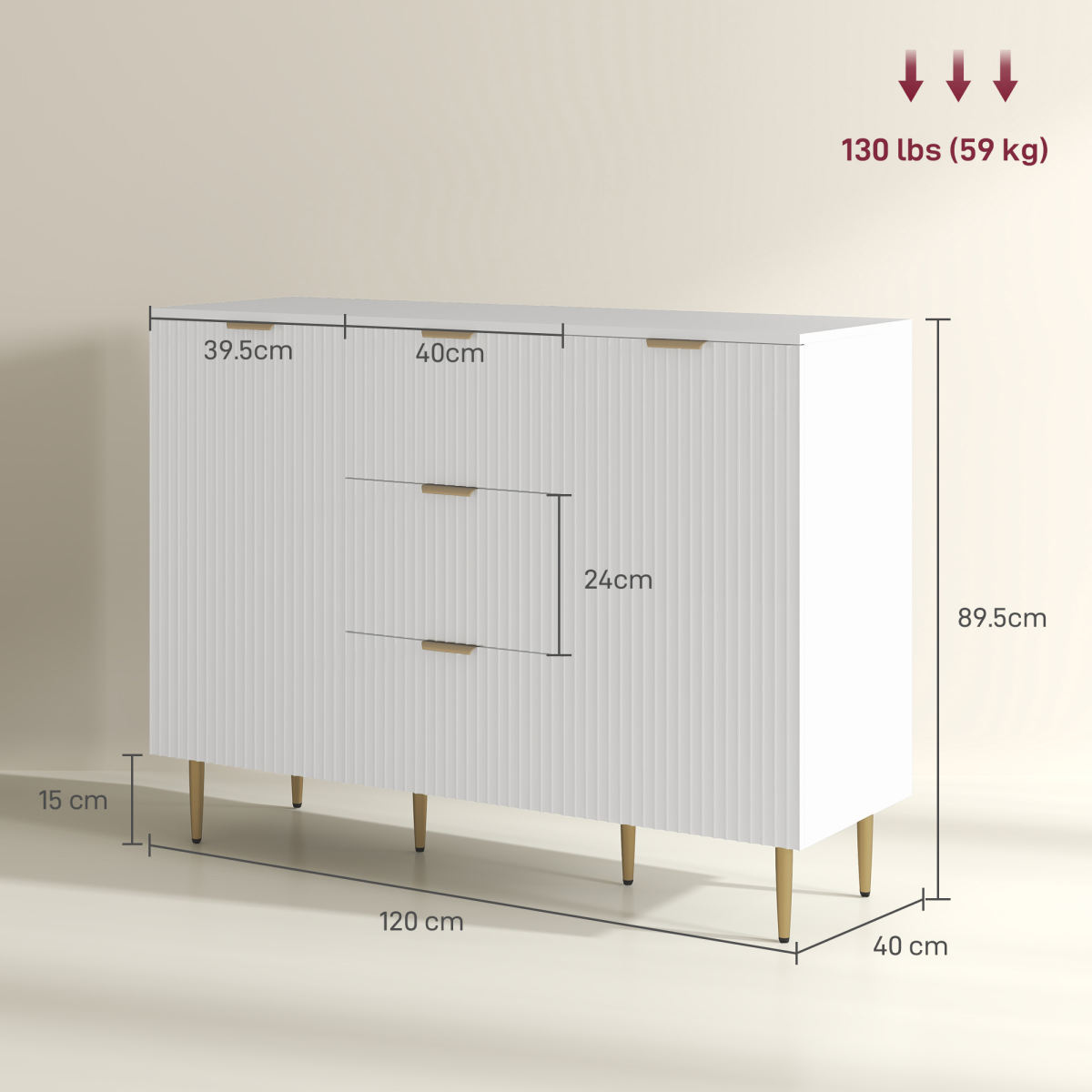 HOMCOM White Storage Cabinet & TV Stand with Adjustable Shelf – Versatile Living Room Furniture