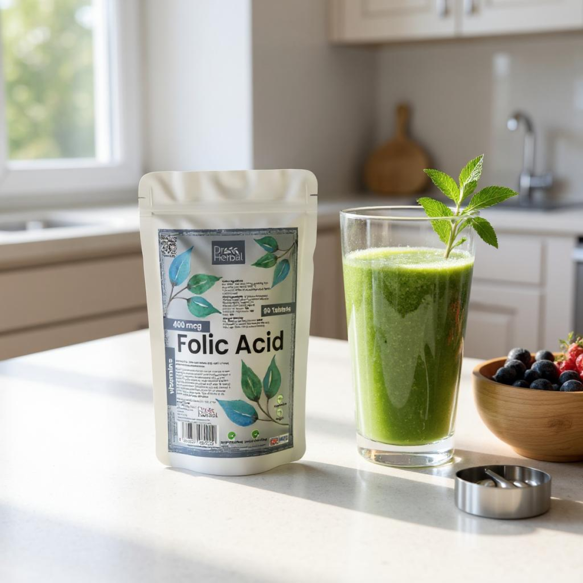 Dr Herbal Folic Acid 400µg Daily Supplement Tablets – Everyday Wellbeing, 90 Tablets