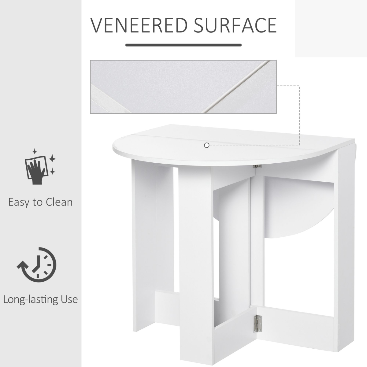 HOMCOM Folding Drop Leaf Dining Table – Space-Saving Kitchen Bar & Console Table for Small Spaces