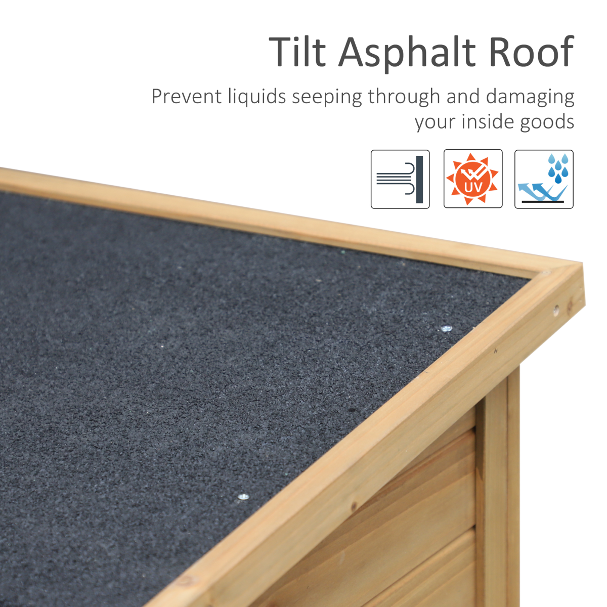 Outsunny Fir Wood Garden Storage Cabinet with 2 Shelves, Shutter Doors & Felt Roof – Outdoor Tool Store