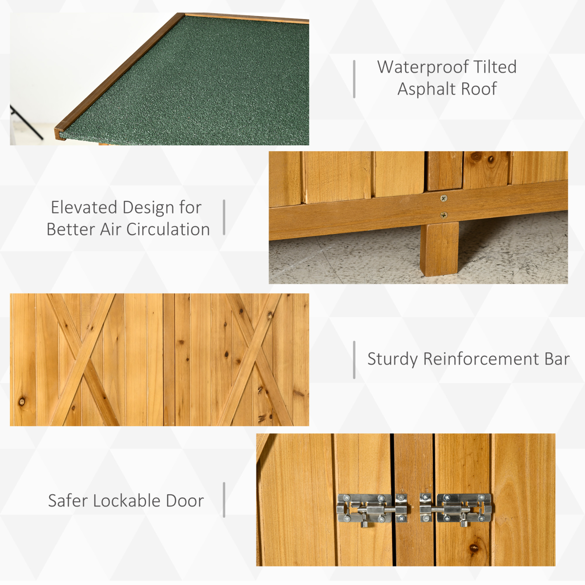 Outsunny Garden Storage Shed Tool Organiser with Removable Table and Lockable Door – 140 x 75 x 157 cm