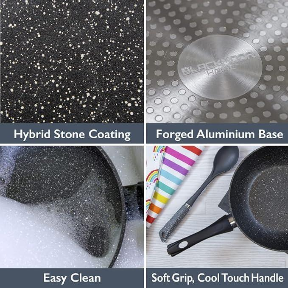Blackmoor 16cm Non-Stick Milk Pan with Hybrid Stone Coating – Induction, Gas and Electric Hob Suitable