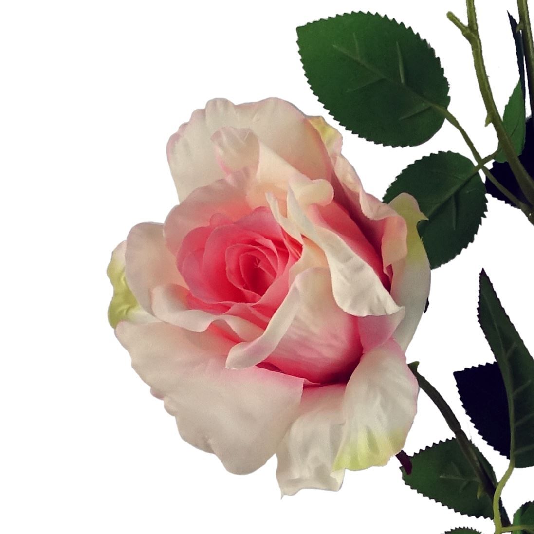 80cm Artificial Pink Rose Stem – 3 flowers