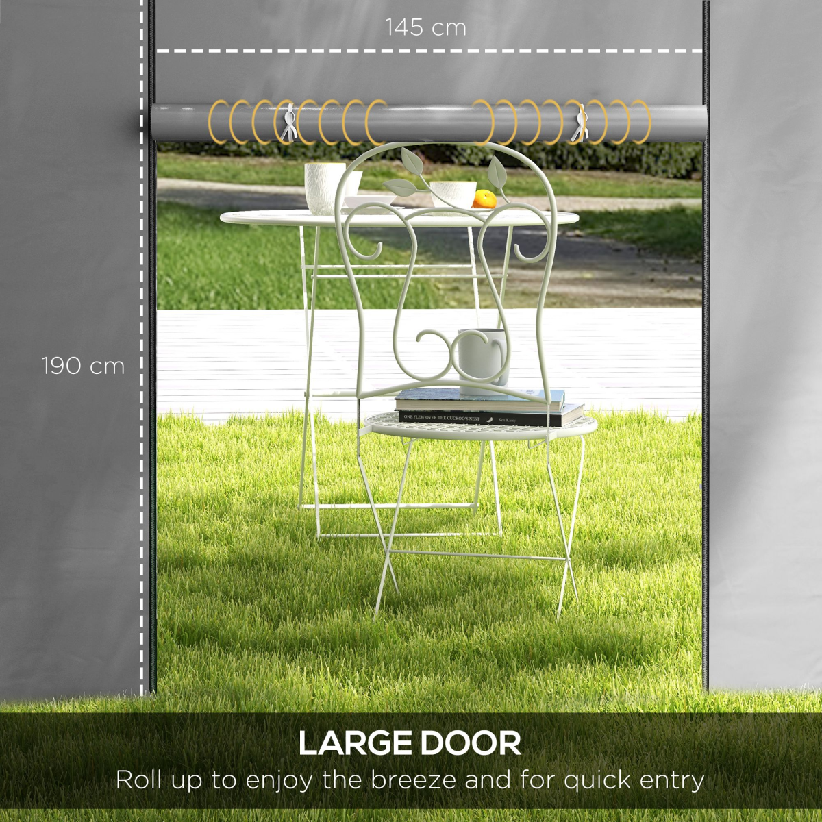 Outsunny 3x3m / 3x6m Pop Up Gazebo Side Panels, 2-Pack with Windows & Zipped Doors – Replacement Set, Grey