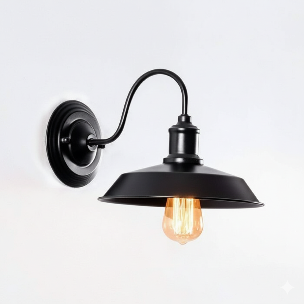 LEDSone E27 Swan Neck Wall Sconce with Built-In Toggle Switch – Industrial Vintage Wall Light