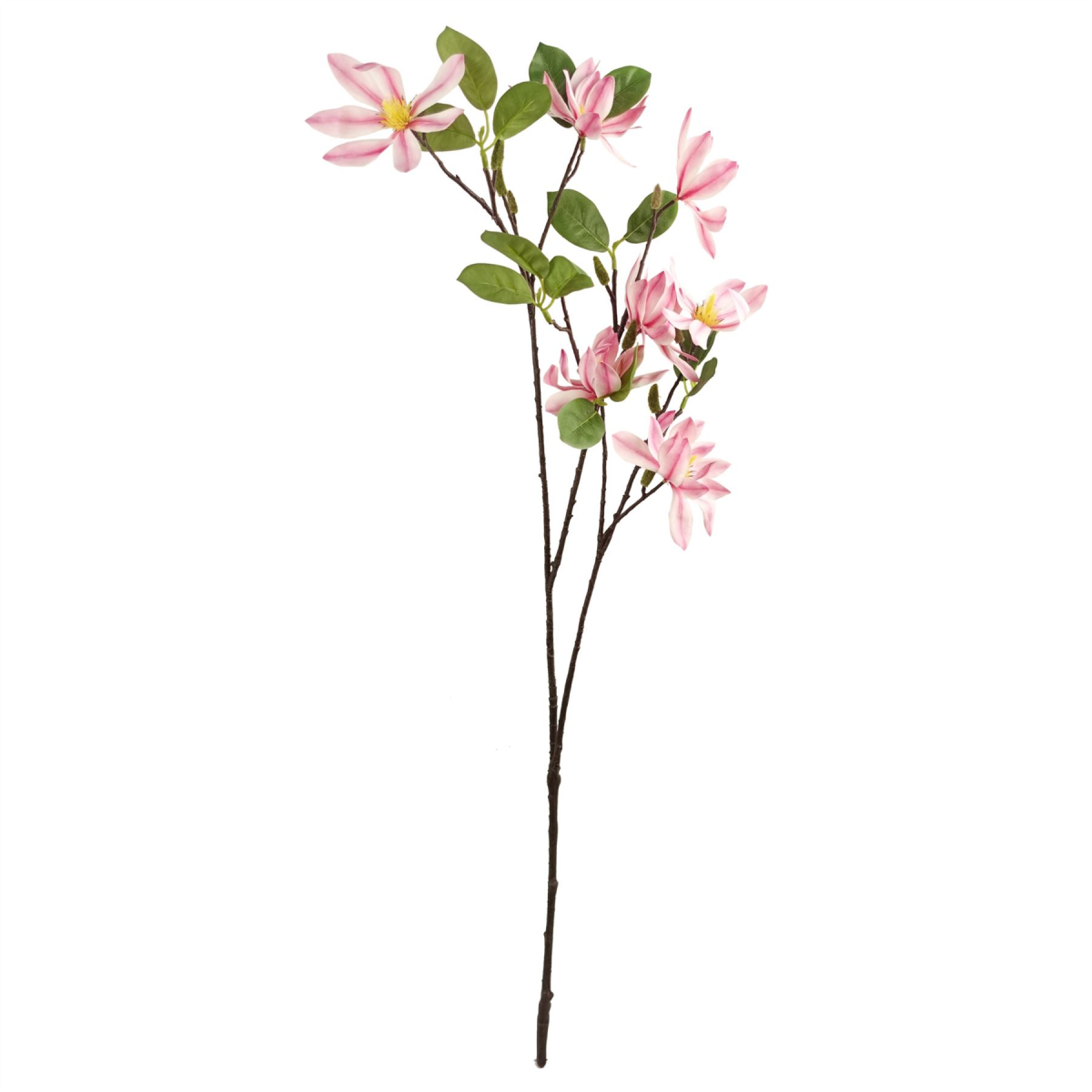 Leaf Pack of 6 Pink Magnolia Floral Sprays, 100cm – Artificial Wired Stems with 3D Flowers