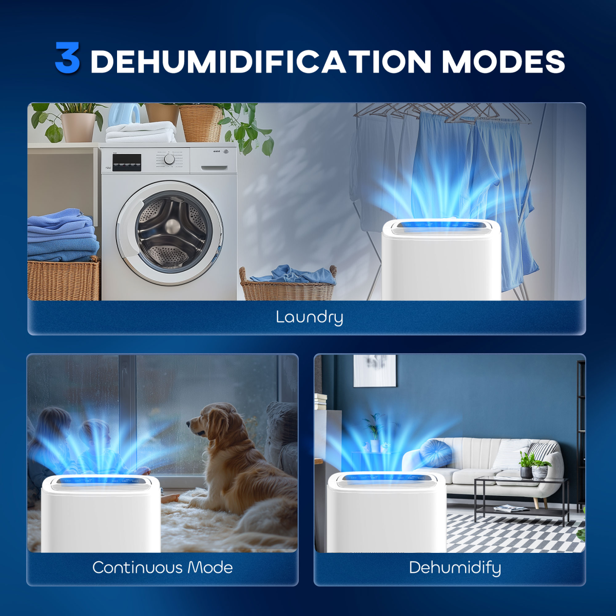 HOMCOM 20L/Day Dehumidifier with Continuous Drainage, 5L Tank, LED Display & Timer – Basements & Laundry Rooms