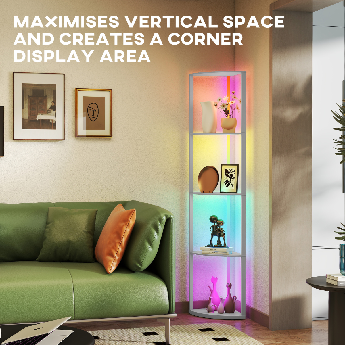 5-Tier Shelf RGB Floor Lamp with Remote