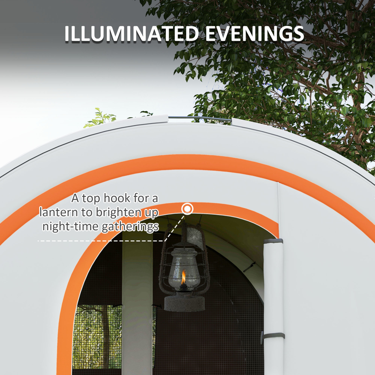 Outsunny 5-6 Man Family Camping Tent with Living & Sleeping Areas – 3000mm Waterproof, Cream/Orange