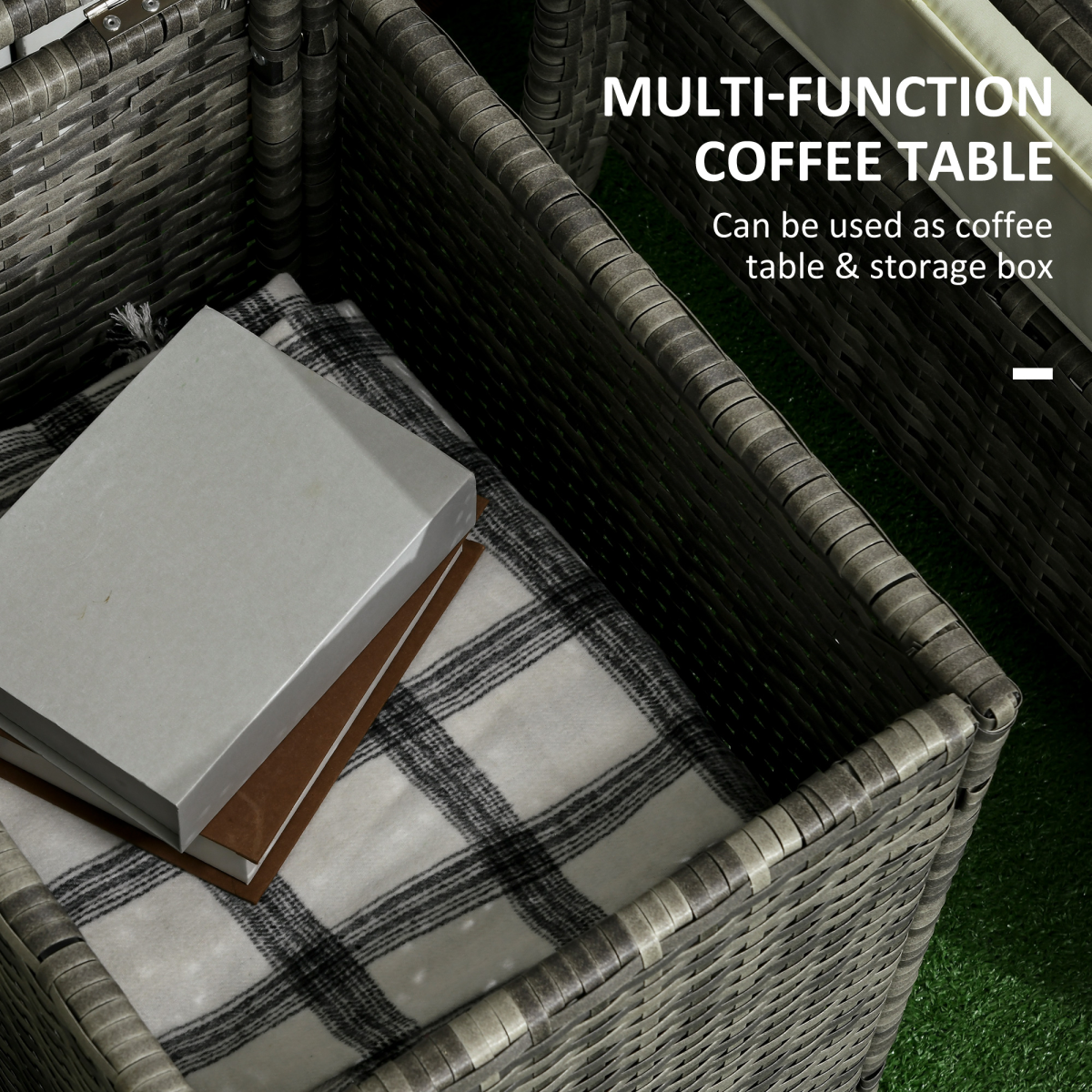 Outsunny Rattan Garden Sofa Set rattan weave close-up