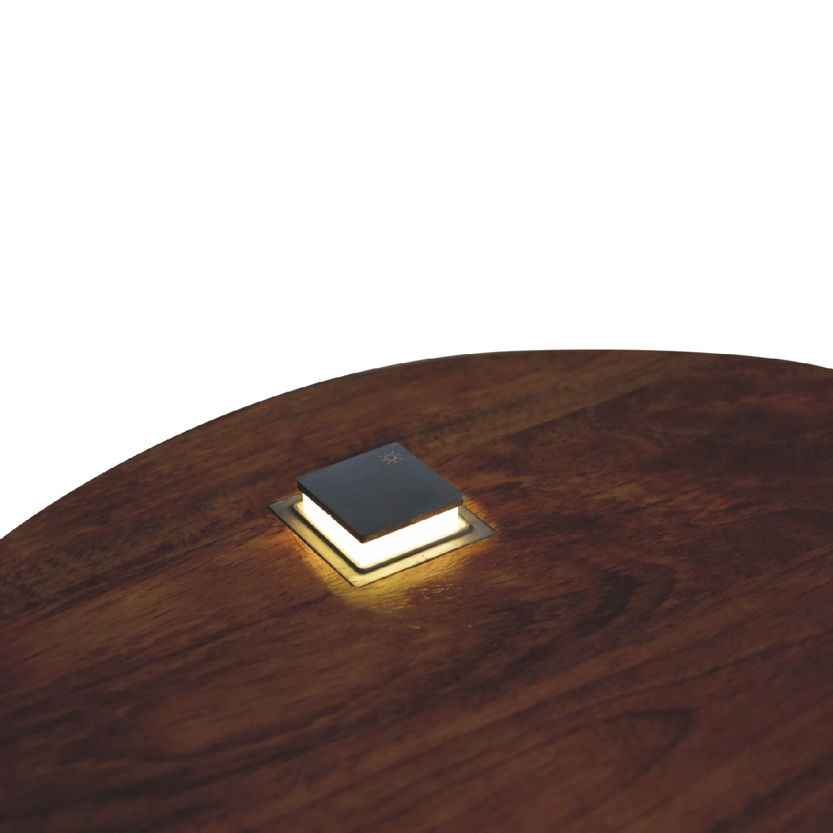 Artisan Furniture Solid Wood Chestnut Bedside Table with Drawer & Brass Knob – Rounded Edges, Dark Brown