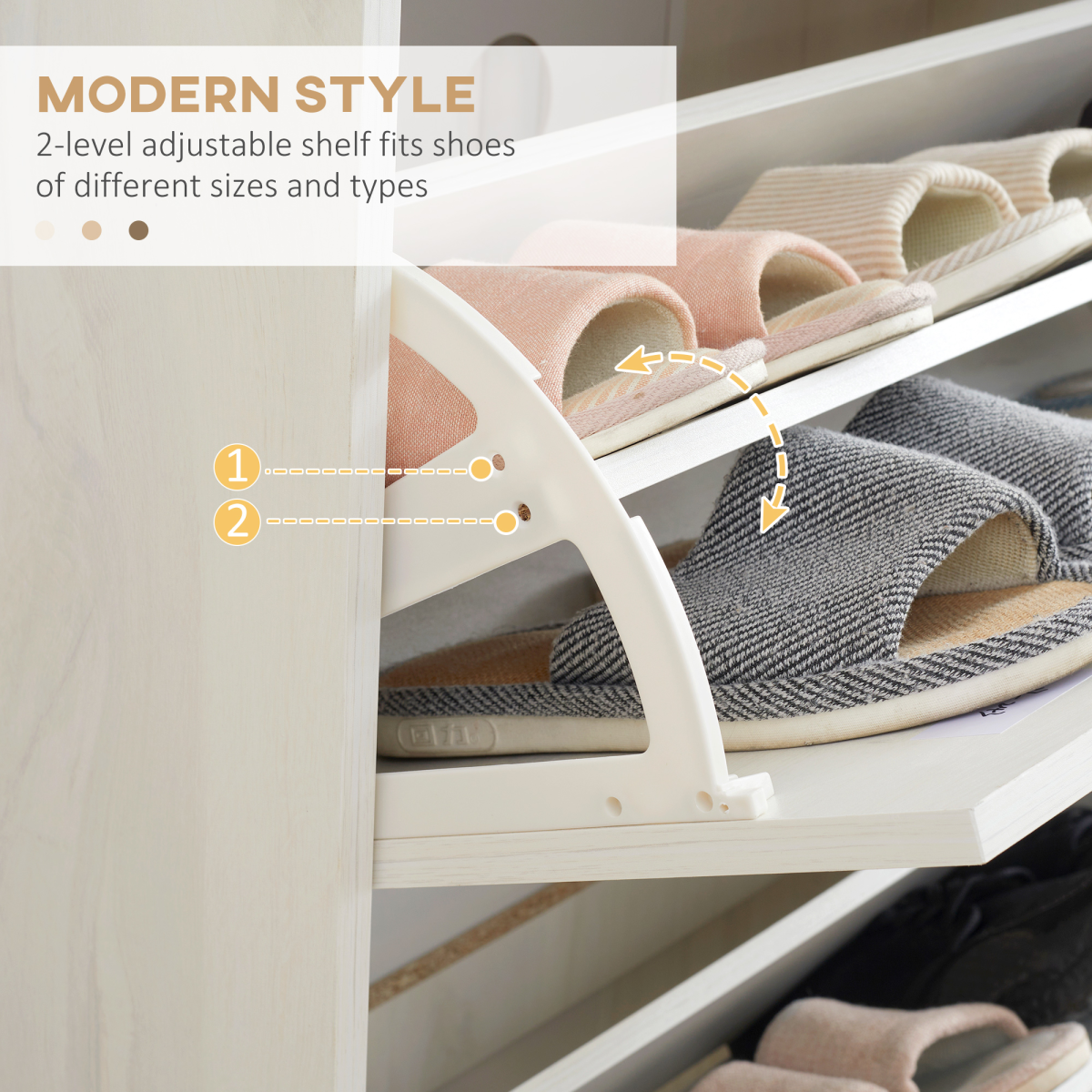 HOMCOM Slim 12 Pair Shoe Storage Cabinet with 3 Flip Drawers – Space-Saving Hallway Organiser