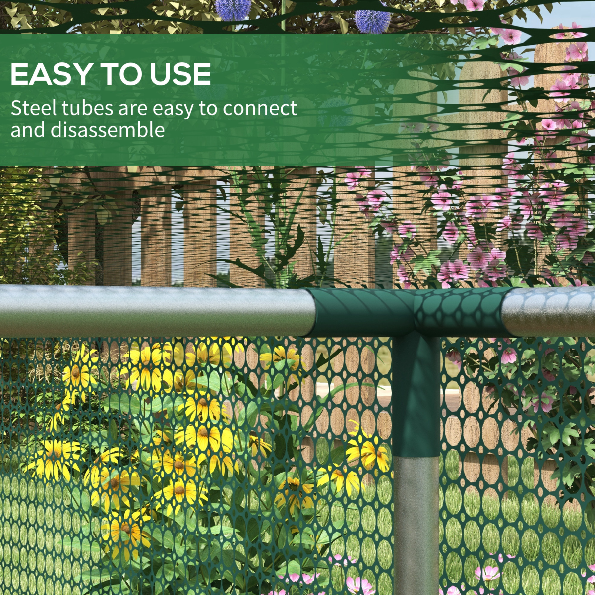 Outsunny 8ft x 4ft Plant Protection Tent Crop Cage with Zipped Door – Fruit & Vegetable Net Cover, Green