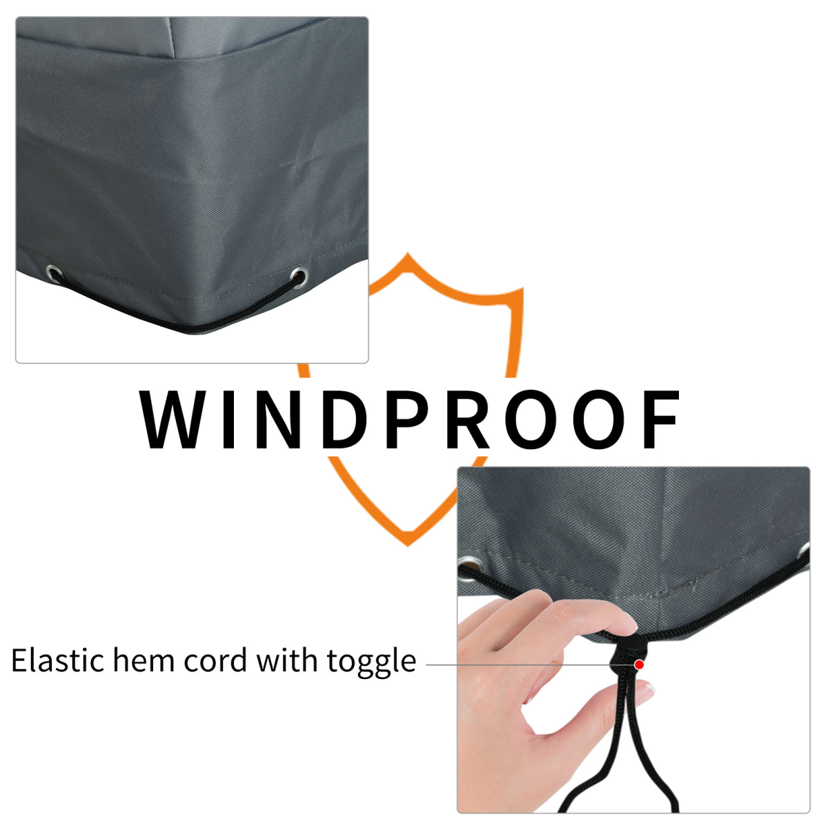 Outsunny Outdoor Furniture Cover, 190 x 72 cm – Water & UV Resistant 600D Oxford Fabric with Pull Cords