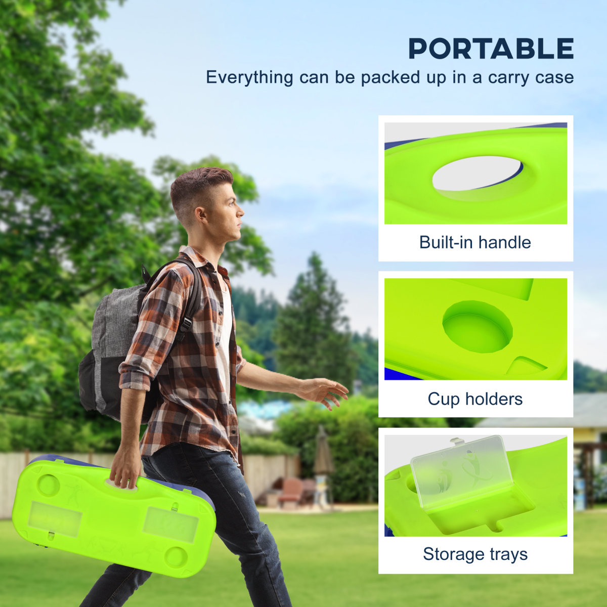 SPORTNOW Portable Badminton & Volleyball Net Set with Rackets, Shuttlecocks & Carry Case – Adjustable Garden Game